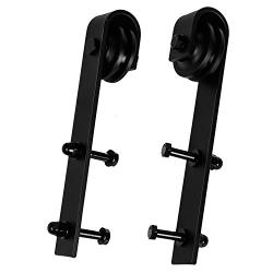 EaseLife Sliding Barn Door Hardware Hangers,J Shape,Black,Standard Size,2 Pcs