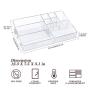 Gospire Clear Makeup Organizer Vanity Tray, 9 Spaces Cosmetic Storage Display Case Storage Boxes for Lipstick, Makeup Palette, Makeup Brush and Skin Care Products.