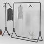 YKFU Metal Coat Rack Stand, Floor-Mounted Triangle Feet, Solid Clothes Hat Rack Hangers, Single Top Rod, Two Hooks On The Side, Suitable for Home Clothing Stores