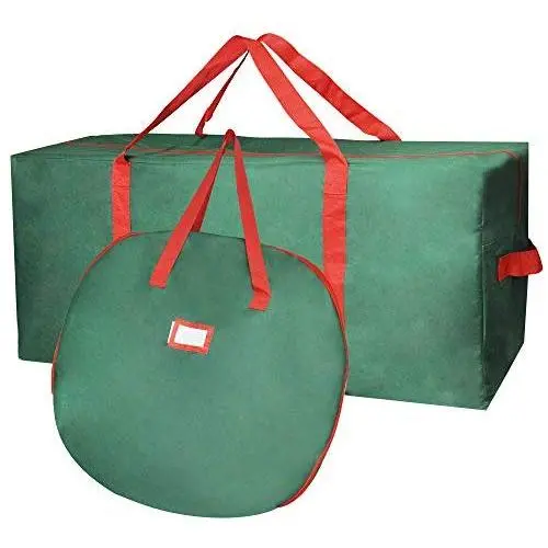 48" Christmas Tree Storage Bag Set with 30" Christmas Wreath Storage Bag? Fits up to 7.5 ft Disassembled Artificial Christmas Tree, Durable Waterproof Material with Carry Handles and Zippered Closure 48" Christmas Tree Storage Bag Set with 30" Christmas Wreath Storage Bag? Fits up to 7.5 ft Disassembled Artificial Christmas Tree, Durable Waterproof Material with Carry Handles and Zippered Closure