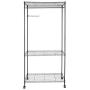 Cypressshop Moveable Portable Metal Garment Rack 3 Tiers Rolling Clothes Hanger Closet Organizer Hanging Shelf Rail Trolley Clothing Shelving Unit Home Furniture