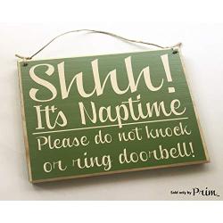 Shhh. Naptime Do Not Knock Or Ring Doorbell (Choose Color) Rustic Do Not Disturb Nursery Sign Custom Handmade Welcome Door Hanger Night