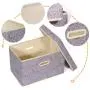 4 Pack Large Foldable Storage Boxes with Lids, Fabric Storage Cube Organizer Cloth Containers Linen Bins Baskets for Closet Clothes Clothing Nursery Kids Room Toys Baby Products Bed Room