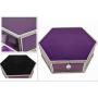 BJ Decor Glass Jewelry Box,Purple Decorative Keepsake Boxes Mirrored Trinket Boxes Personalized Storage Boxes Organizer for Jewelry Glasses Watch Accessories(7.5x5.75x3in)
