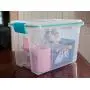 Sterilite 19324306 Gasket Boxes See-Through Lid and Base with Blue Aquarium Latches and Gasket, 20-Quart, 6-Pack