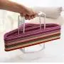 Storage Rack Practical Creative Plastic Clothes Hanger Storage Home Organizer Companion Rack for Home Kitchen - White