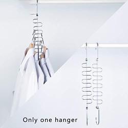 GEZICHTA Metal Magical Hangers, Multi Holes S Shape Magic Hangers with Rotatable Hook, Space Saving Closet Wardrobe Clothing Oragnizer