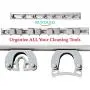 Mop and Broom Holder Wall Mount with 2 Aluminum Racks + 4 Grippers + 12 Utility Hooks for Laundry Room, Kitchen & Storage Organizer. Tools Hanger, Cleaning Gears Hook Rack & Garden Tool Organization.