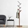 Floor Coat Rack Hanger Clothes Rack, Wood Color, Black Walnut,40cm30cm187cm Haiming (Color : Black Walnut)
