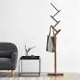 Floor Coat Rack Hanger Clothes Rack, Wood Color, Black Walnut,40cm30cm187cm Haiming (Color : Black Walnut)