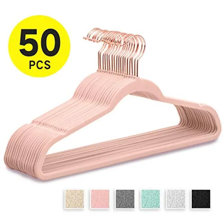 50 Pack Non-Slip Premium Velvet Clothing Hangers with 360 Degree  Rotatable-Hook