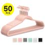 SUPJOO Premium Velvet Hangers Rose Gold Swivel Hooks - Felt Hangers-HeavyDuty Non Slip Sturdy Suit Hangers-Space Saving Clothes Hangers 50 Pack for Skirts Coats (Blush Pink/Rose)