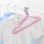 PeiQiH Standard Shirt Clothes Hangers, Heavy Duty Metal Not-Slip Rubber Coating Notched Durable and Slim Space Saving Coats Adult Hangers-a-pink/30 Pack 40x20cm