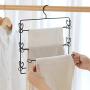 HJYPYJ Magic Hanger,Multi-Layer Storage Magical Hangers,Layer 6 Double-Sided Removable Trouser Hangers,Space-Saving Organizer Hangers, Durable/Black / 33x35cm