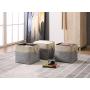 DECOMOMO Foldable Storage Bin [3-Pack] Collapsible Sturdy Cationic Fabric Storage Basket Cube W/Handles for Organizing Shelf Nursery Home Closet (Grey and Beige, Cube - 13 x 13 x 13)