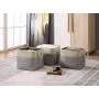 DECOMOMO Foldable Storage Bin [3-Pack] Collapsible Sturdy Cationic Fabric Storage Basket Cube W/Handles for Organizing Shelf Nursery Home Closet (Grey and Beige, Cube - 13 x 13 x 13)