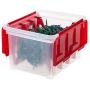 IRIS USA, WFB-45LW, Wing-Lid Storage Boxes with 4 Light Wraps, Red, 1 Pack