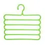 JINBEST Multi-Purpose Clothes Hanger Plastic 5 Layers Pants Trousers Hanger No Slip Storage Hanging Rack Closet Hangers (Green)