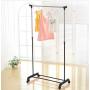 Clothes Rack,Rolling Garment Rack with Wheels,Adjustable Hanging Standing Coat Shelf Clothing Stander Unit Hanger Clothes Organizer Black