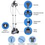 PurSteam Full Size Garment Fabric Steamer Professional Heavy Duty Industry Leading 2.5 Liter (85 fl.oz.) Water Tank Producing Over 60min of Continuous Steam with 4 Level Steam Adjustment