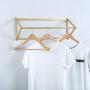 MBQQ Industrial Clothing Rack Wall Mounted,Garment Rack Display Rack Cloths Rack,Metal Clothes Racks for Hanging Clothes,Laundry Room Decor，Golden
