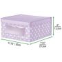 mDesign Soft Stackable Fabric Closet Storage Organizer Holder Boxes - Clear Window, Attached Lid, for Child/Kids Room, Nursery - Polka Dot Print - 4 Pack - Wisteria/Light Purple mDesign Soft Stackable Fabric Closet Storage Organizer Holder Boxes - Clear Window, Attached Lid, for Child/Kids Room, Nursery - Polka Dot Print - 4 Pack - Wisteria/Light Purple