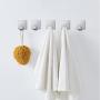 Fotosnow Adhesive Hooks Heavy Duty Stainless Steel Wall Hooks Hangers Stick on Hooks for Hanging Robes, Towels, Hats-4 Pack