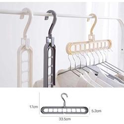 Vosarea 9 Holes Clothes Hanger Plastic Clothing Storage Racks Wardrobe Coat Hook Holder 5pcs