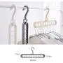 Vosarea 9 Holes Clothes Hanger Plastic Clothing Storage Racks Wardrobe Coat Hook Holder 5pcs