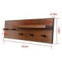 OROPY Entryway Coat Hooks with Storage Shelf, Solid Wood Wall Mounted Clothes Rack with 5 Pegs and Display Shelf for Hallway, Bathroom, Living Room, Bedroom, Kitchen, 23.6" L × 7.5" W, Walnut Color