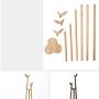 Cxjff Floor Standing Coat Rack Clothes Hat Stand Hanger 6 Hooks Solid Wood Creative, Log Colors, 40x40x185CM (Color : Log Color)