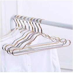 10pcs Random Color Thicker Space Aluminum Hangers Home Seamless Hanger Anti-Slip Drying Racks Luxurious Golden Windproof Dress Clothes Hanger