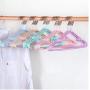 10pcs Stainless Steel Clothes Hanger Non-Slip Space Saving Clothes Hangers with Hook Closet Organizer Drying Racks Random Color