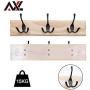 AXL Wall Mounted Coat Rack,No Damage Wall, Hooks Coat Rack Hat Hook Bath Towel Closet Clothes Hanger Garment Rack Holder, 3 Black Hook, Wall Mount Entryway Bathroom Bedroom Kitchen Home Office Storage