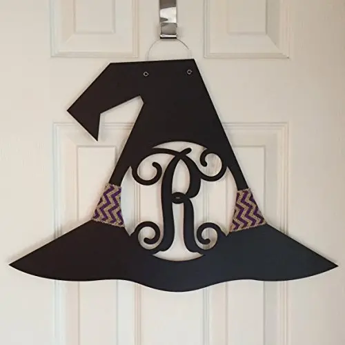 Monogram Witch Hat Door Hanger - Witch Hat Wreath - Halloween Door Hanger - Witch Hat Initial Wreath - Fall Door Hanger - Halloween Decor Monogram Witch Hat Door Hanger - Witch Hat Wreath - Halloween Door Hanger - Witch Hat Initial Wreath - Fall Door Hanger - Halloween Decor