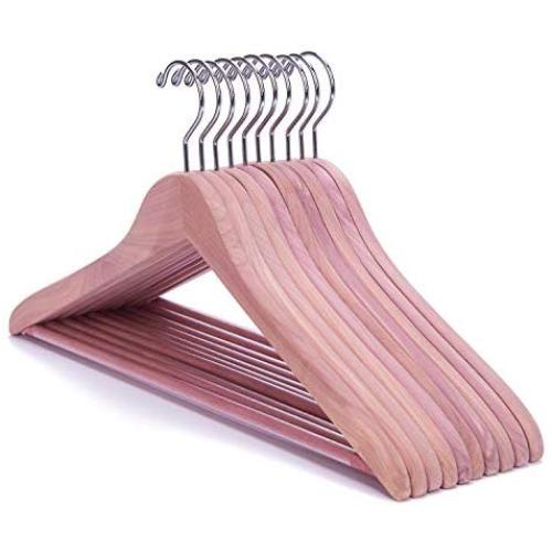 Nature Smile Premium Aromatic American Red Cedar Hangers 10 Pack, Sturdy Cedar Wood Suit Coat Hanger with 360 Degree Swivel Hook, Smooth Surface Wood Hangers, Natural Wooden Suit Coat Jacket Hangers Nature Smile Premium Aromatic American Red Cedar Hangers 10 Pack, Sturdy Cedar Wood Suit Coat Hanger with 360 Degree Swivel Hook, Smooth Surface Wood Hangers, Natural Wooden Suit Coat Jacket Hangers