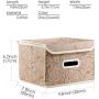 Prandom Collapsible Storage Boxes with Lids Fabric Decorative Storage Bins Cubes Organizer Containers Baskets with Cover Handles Divider for Bedroom Closet Living Room 9.8x7.9x6.7 Inch 3 Pack