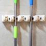Kitchen Organizer Wall Shelf Mounted Hanger 5 Position Kitchen Storage Mop Brush Broom Organizer Holder Tool