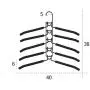 2pcs Sturdy 5 in 1 Multi-Layer Clothes Hangers Space-Saving Multiple Non-Slip Hanger for Wardrobe Decoration