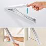 Yillsen Folding Wall Mounted Retractable Clothes Hanger, Aluminum Silver Folding Drying Coat Racks Home Storage Organiser Space Saver for Laundry Room - 2 Packs
