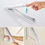 Yillsen Folding Wall Mounted Retractable Clothes Hanger, Aluminum Folding Drying Coat Racks Home Storage Organiser Space Saver for Laundry Room - Silver