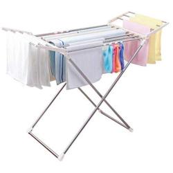 BAOYOUNI Clothes Drying Rack Collapsible Lightweight Laundry Dryer Hanger Shelf with Socks Clips for Bathroom, Indoor, Balcony, Yard and Outdoor Use