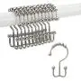 Titanker Shower Curtain Hooks Rings, Rust-Resistant Metal Double Glide Shower Hooks for Bathroom Shower Rods Curtains, Set of 12 Hooks - Nickel Titanker Shower Curtain Hooks Rings, Rust-Resistant Metal Double Glide Shower Hooks for Bathroom Shower Rods Curtains, Set of 12 Hooks - Nickel