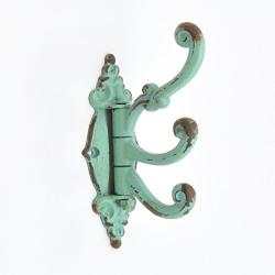 Green Baroque Style 3 Swinging Arm Metal Coat Hook Hooks Wall Mounted Door Hook Hanger for Hat Coat Clothes Kitchen Bathroom Bedroom Office (Screws Included)