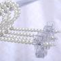 Jili Online 30cm Luxury Pearl Beaded Clothes Hangers Decorative Pants Trousers Clothes Hanger with Clip for Adults - White, 30cm