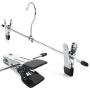 HANGERWORLD 24 Chrome 15.7nch Metal Pants Skirt Adjustable Clip Coat Clothes Garment Hangers