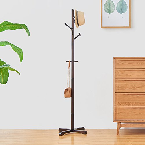 Standing wood coat rack,waterproof wooden clothes racks hat hanger holder racks strong stable assemble saving space hooks cloakroom bedroom living room hat coat jacket scarf-B 175cm Standing wood coat rack,waterproof wooden clothes racks hat hanger holder racks strong stable assemble saving space hooks cloakroom bedroom living room hat coat jacket scarf-B 175cm