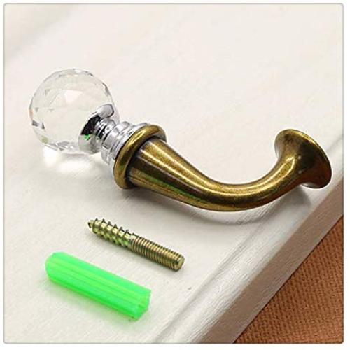 KFZ Clear Glass Rose Crystal Curtain Hold Backs Wall Mounted Tie Back Hooks Tassel Holder,HAO-000708 Hat Coat Clothes Hook Hangers(1 Pack, 0007Bronze-Transparent White)