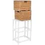 BirdRock Home Seagrass 2 Tier File Cubby Cabinet - Vertical Storage Furniture - Office Décor - Home Decorative Boxes Filing - Natural Wood - Delivered Fully Assembled - Hanging Letter and Legal