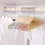 zhihuoyou Adult Unmarked Hanger Wide-Shoulder Plastic Hanger Clothing Rack Pants Rack Anti-Slip Clothes Rack 10 Packs Nordic Green